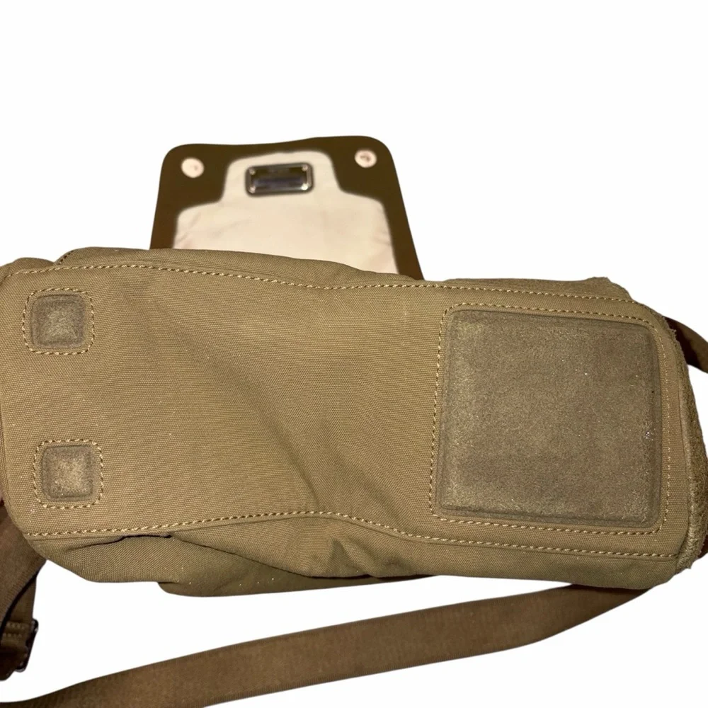 Tumi Khaki Nylon Sando Messenger Travel Bag
